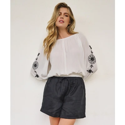 Afbeelding van EsQualo Blouse Smock Embroidery