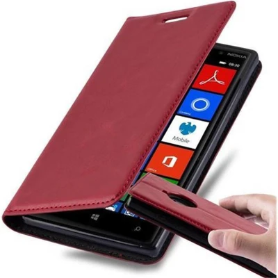 Afbeelding van Cadorabo Hoesje geschikt voor Nokia Lumia 830 in APPEL ROOD Beschermhoes met magnetische sluiting, standfunctie en kaartvakje Book Case Cover Etui