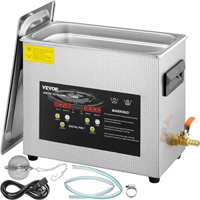 Image de VEVOR Nettoyeur à Ultrasons Numérique 6 L 400 W avec Chauffage Minuterie Bijoux
