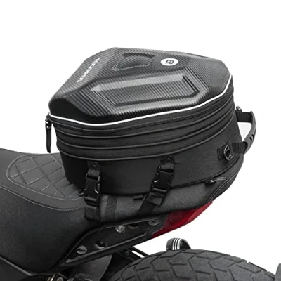 Afbeelding van ROCKBROS Motorzadeltas, universele topkoffer, 30 35 l, waterdichte motorkoffer met regenhoes, reflecterende uitbreidbare motorbagagetas