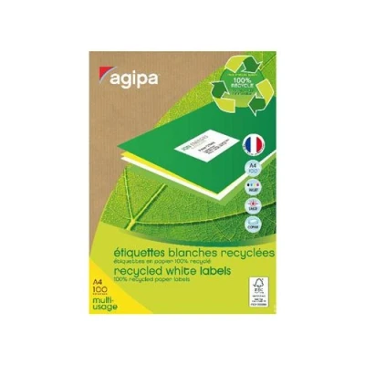 Image de Agipa Etiquette Adresse Multi usage Recyclees 21x29.7cm Boite De 100