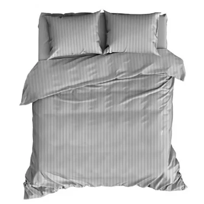Afbeelding van Dekbedovertrek Satin Dor Satijnstreep Silver 260x220 cm (Grijs)