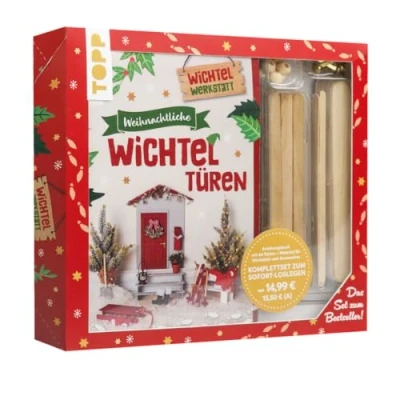 Afbeelding van Kreativ Set Weihnachtliche Wichteltüren. Anleitungsbuch + Material. zum Buch
