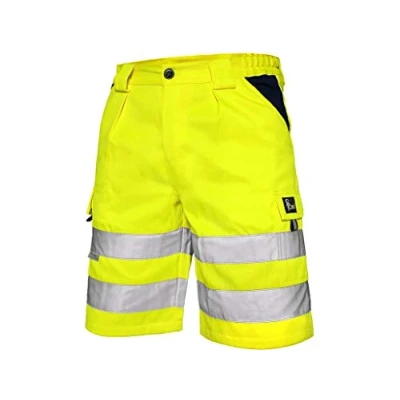 Afbeelding van CXS Norwich werkshorts, hoge zichtbaarheid, korte werkbroek, signaalkleur, zichtbaarheid broek met reflecterende strepen, ISO 20471, 280 g/m², Geel.