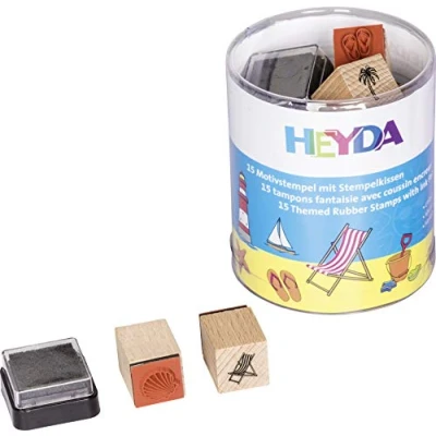 Image de Heyda kit de timbres à motifs vaccances, en boîte transpa 204888490
