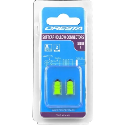 Afbeelding van Cresta Soft Cap Hollow Connector Maat : Large Fluo Green (1.8 2.6mm)