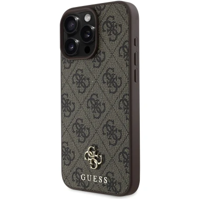 Afbeelding van Guess Hoesje Geschikt voor iPhone 16 Pro Backcover 4G Small logo MagSafe Bruin