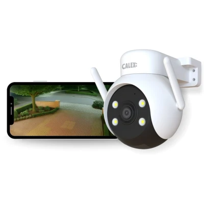 Afbeelding van Calex Beveiligingscamera voor Buiten Pan Tilt Camera Wifi IP 2K Slimme Bewakingscamera Zwart