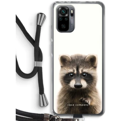 Afbeelding van Case Company® hoesje met Koord geschikt voor Xiaomi Redmi Note 10 Pro Rocco Telefoonhoesje Zwart Bescherming aan alle Kanten en Over de Schermrand