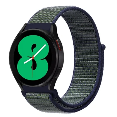 Afbeelding van Garmin Forerunner 255 Sport Loop nylon bandje Blauw met groene band