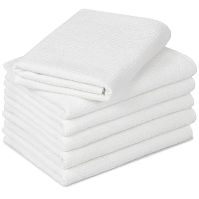 Afbeelding van ZOLLNER Set van 6 wafeldoeken 100% katoen, 50 x 70 cm, wit