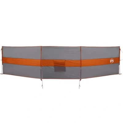 Afbeelding van vidaXL Windscherm camping waterdicht 490x123 cm grijs en oranje