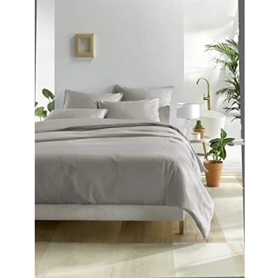 Afbeelding van De Witte Lietaer Dekbedovertrek Katoen Satijn Olivia Hotelmaat 260 x 240 cm Grijs