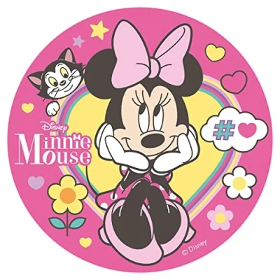 Afbeelding van DEKORA Roze eetbare Minnie schijf