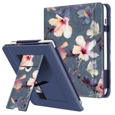 Afbeelding van Fintie Hoes voor Tolino Vision Color (2024)/Vision 6 (2021) &amp; Kobo Libra Colour (2024)/Libra 2 7 inch standhoes met kaartvak en polsband automatische slaap/wake,