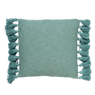 Afbeelding van Dutch Decor RUBY Sierkussen 45x45 cm 100% katoen met flosjes Jadeite lichtgroen