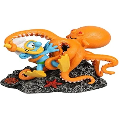 Afbeelding van Smurfs Aquadella Aquariumdecoratie Vissen Smurfen Onder Water Octopus 13,4x7,9x9,8cm Meerkleurig 1st