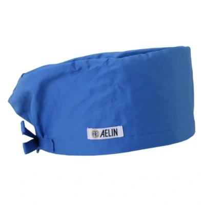 Afbeelding van Calot de Bloc Medische pet met lang haar, dekkend, dames, 100% katoen, koningsblauw