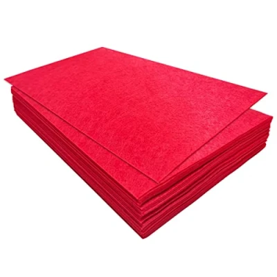 Afbeelding van vilt voor handwerk, 32 stuks viltstof, 17,78 x 28,7 cm, harde viltvellen, naaien, borduurwerk en feestdecoraties (rood)