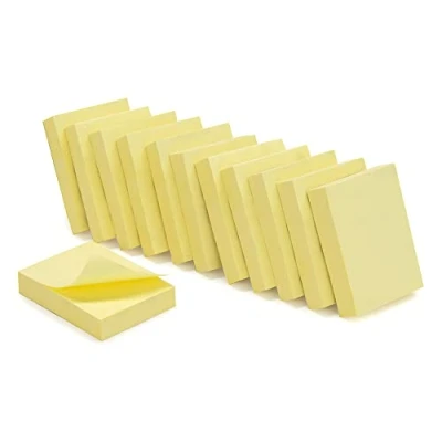 Afbeelding van WAYTEX 931640 1200 zelfklevende notities, herpositioneerbaar, pastelgeel, 12 blokken van 100 vellen, 3,7 x 5 cm, verticaal