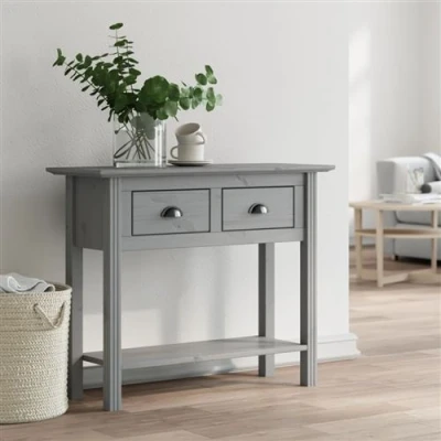 Afbeelding van Wandtafel BODO 90x34,5x73 cm massief grenenhout grijs