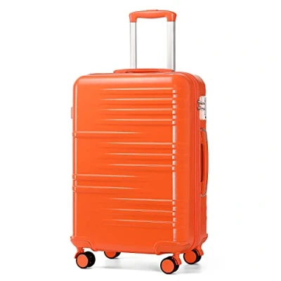 Afbeelding van British Traveller K2391L Handbagage van ABS en polycarbonaat, Oranje, Koffer