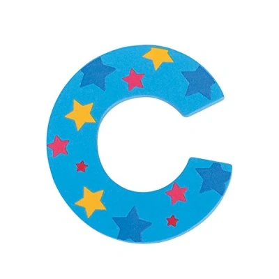 Afbeelding van Decoratieletter C Hout 7cm Blauw