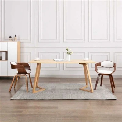 Afbeelding van Eetkamerstoelen 2 st gebogen hout en kunstleer