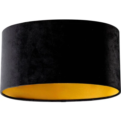 Afbeelding van QAZQA cilinder velours Klassieke Lampenkap L 35 cm Zwart Goud