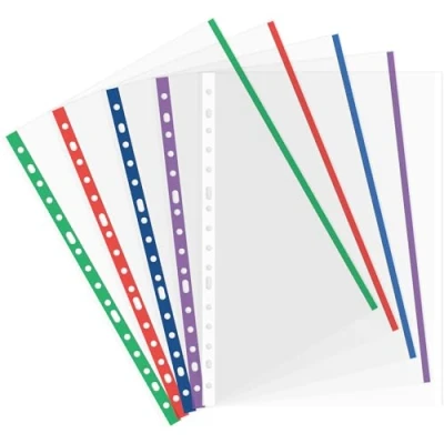 Afbeelding van Grafoplás 5501130 zakjes met 10 gaten, polypropyleen, A4, 11 blauw