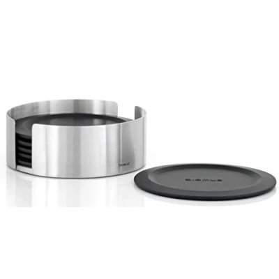 Afbeelding van Blomus Lareto Onderzetters Van Siliconen Rubber Set 6 Zilver