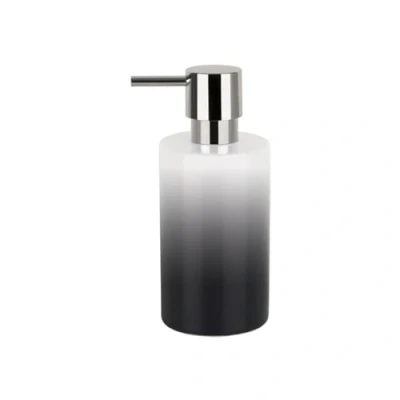 Afbeelding van Spirella Vloeibare Zeepdispenser &quot;Tube&quot; Keramische Lotiondispenser met maatbeker van verchroomd ABS, inhoud 300 ml (diameter x H): 7 16 cm Grijs/Wit