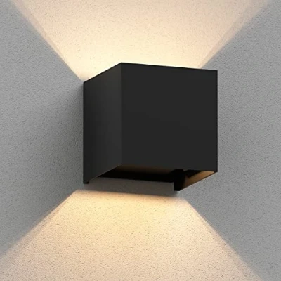 Afbeelding van ledscom.de CUBEL wandlamp voor buiten, IP65, up and downlight, mat zwart, vierkant, 1x G9 max. 10 W, buitenlamp, wandlamp, verlichting