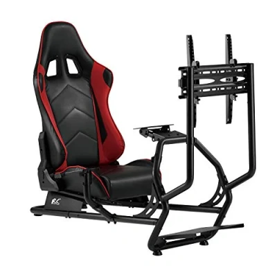 Afbeelding van NanoRS RS160 Racing simulator cockpit 3 in 1 speelstoel met kunstlederen bekleding Stuurwiel standaard TV beugel tot 50&quot; Max. Vesa 400x400