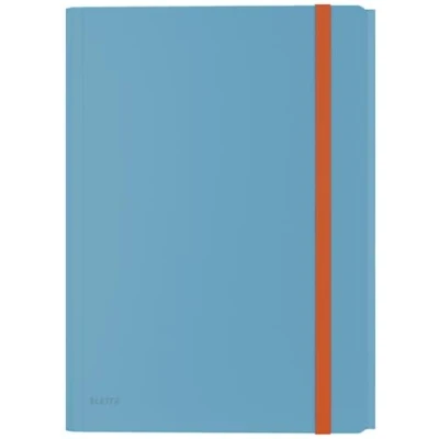 Afbeelding van Leitz Cosy Elastomap Met 3 Kleppen, Opbergvak Drukknoppsluiting, Uit Pp, Ft A4, Blauw