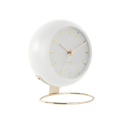 Afbeelding van Present Time Table Clock Globe, White