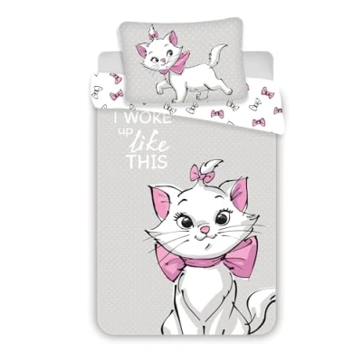 Afbeelding van Disney Aristocat BABY Dekbedovertrek, I Woke Up Like This 135 x 100 + 40 60 cm Katoen