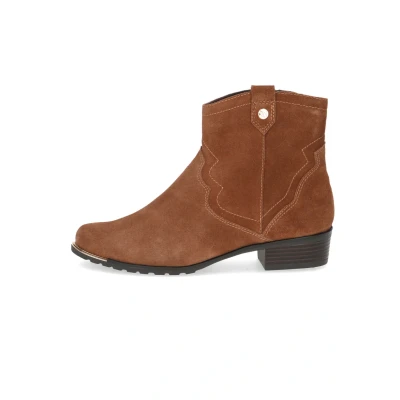 Afbeelding van Caprice Korte laarzen, Dames, Maat: 37.5, Cognac suede Leer