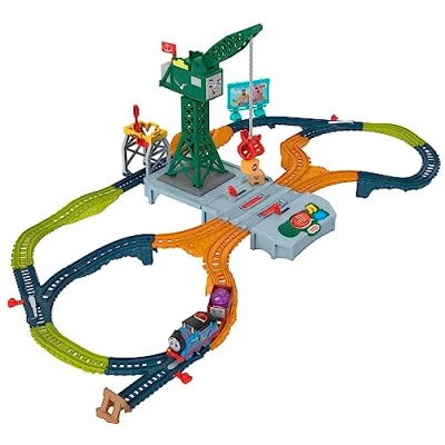 Afbeelding van de Thomas Train geluiden van Sodor Cranky Delivery, spel met drie personages uit serie, track en gemotoriseerde treinen op batterijen, speelgoed voor kinderen, 3 jaar, HXG13