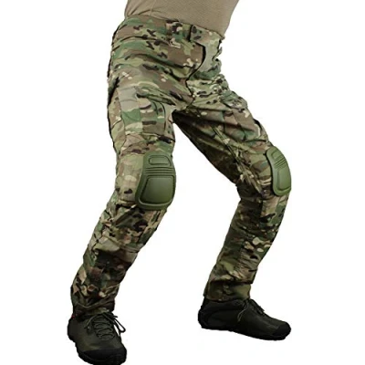 Afbeelding van zuoxiangru Tactische herenbroek met meerdere zakken, militair, camo, outdoor, airsoft gevecht, jachtbroek kniebeschermers, CP, 36