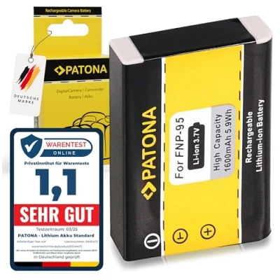 Afbeelding van PATONA NP 95 batterij compatibel met Fuji FinePix F30 Real 3D W1 X100, veilige en gecertificeerde kwaliteit