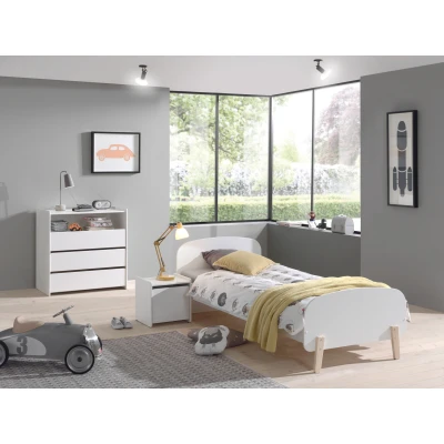 Afbeelding van LUCEVI Kiddy bed + Commode 3 Laden Nachtkastje Wit 90x200 cm
