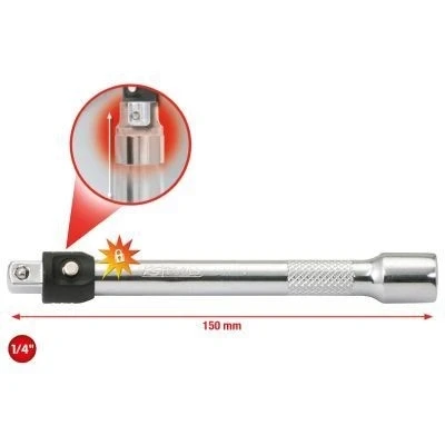 Afbeelding van KS Tools, Dopsleutel + dopmoer, 1/4&quot; CHROMEplus verlengstuk