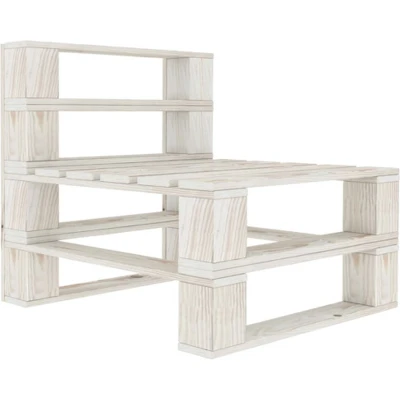 Afbeelding van Tuinmiddenbank pallet hout wit