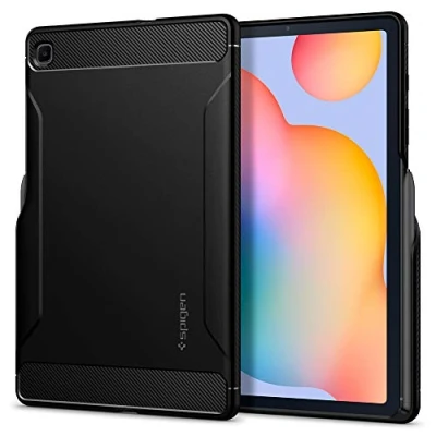 Afbeelding van Samsung Galaxy Tab S6 Lite Hoes Spigen Rugged Armor Serie Hard Kunststof Backcover Zwart Geschikt Voor