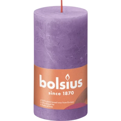Afbeelding van Rustiek stompkaars 130/68 Vibrant Violet Bolsius