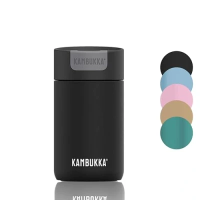 Afbeelding van Kambukka Stainless Steel Double Wall Vacuum Insulated Tumbler With Switch Lid Jet Black 300ml (10oz)