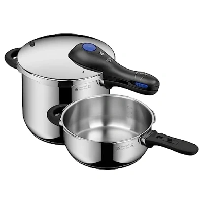 Afbeelding van WMF Perfect Plus Snelkookpannenset 3.0L + 6.5L Stapelbaar met Vlambeveiliging