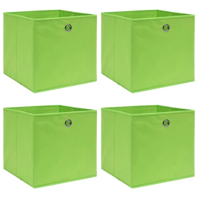 Afbeelding van Opbergboxen 4 st 32x32x32 cm stof groen