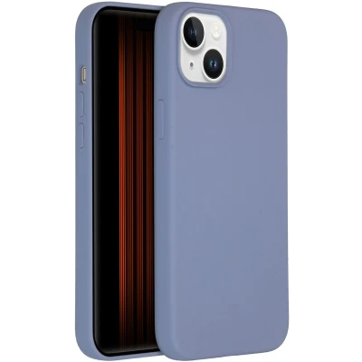Afbeelding van iPhone 15 Plus Hoesje Siliconen Accezz Liquid Silicone Backcover met Geschikt voor MagSafe grijs